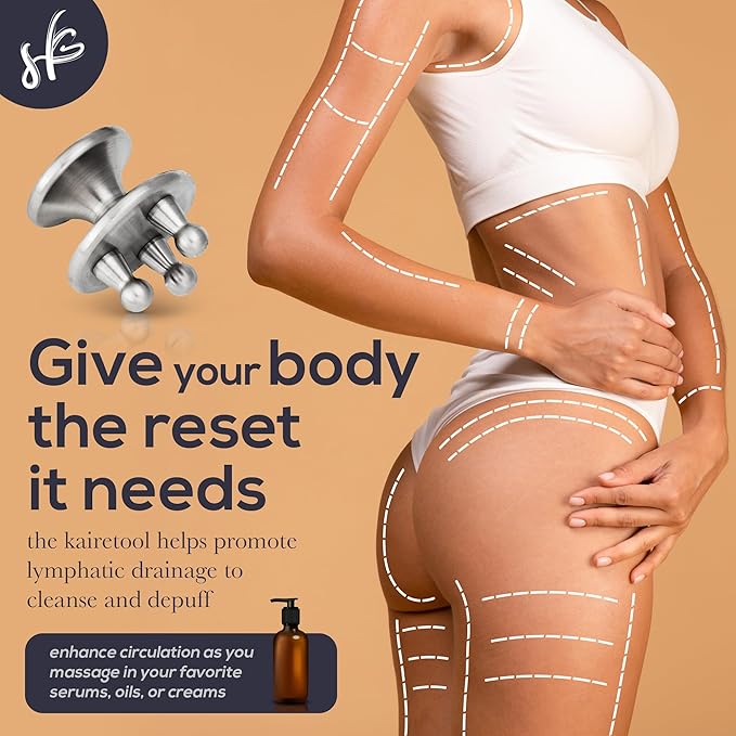 Kairetool Face & Body Massager, Lymphatic Drainage, Deep Tissue Massage, Pressure Point Therapy for Depuffing and Debloating, Fascia and Myofascial Release, Reduces Look of Cellulite, Matte