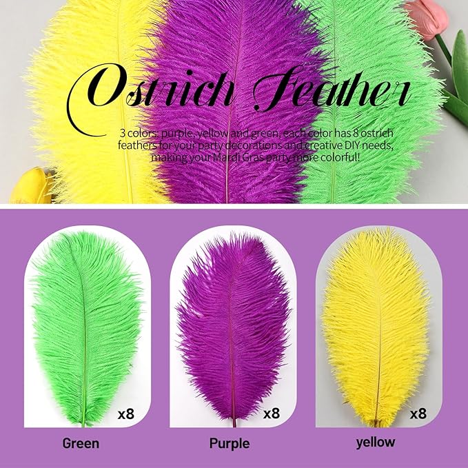 THARAHT Light Yellow Ostrich Feathers 12pcs Natural Bulk 8-10Inch 20cm-25cm for Wedding Party Centerpieces Easter Gatsbi and Home Decoration Feathers