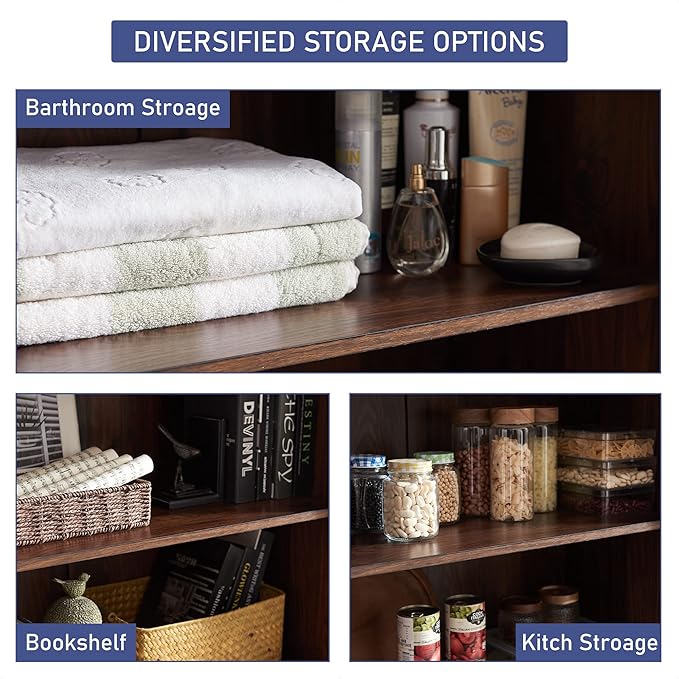 JXQTLINGMU Farmhouse Kitchen Pantry Cabinet - 72" Tall Wood Kitchen Storage Cabinets with Adjustable Shelves & 2 Barn Doors & Drawer, Versatile Storage for Dining Room, Bathroom, Rustic Brown