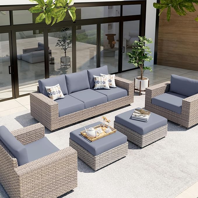 hyha Waterproof Couch Cushion Covers, Stretch Sofa Couch Seat Slipcover for Dog Washable, Non-Slip Waterproof Outdoor Cushion Covers for Patio Furniture Replacement (1 Piece for Small, Grey)