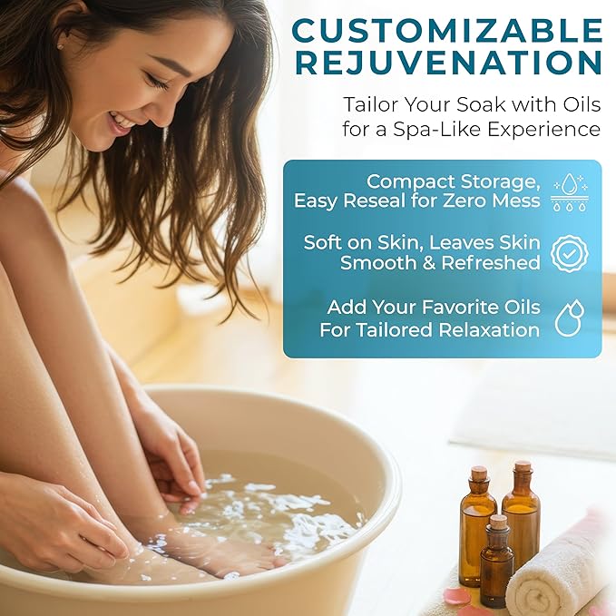 Epsom Salt Bath Soak 45 lb Bucket – Unscented, Pure Epsom Salt Bulk Crystals, Magnesium Sulfate for Full Body or Foot Soaks, Resealable Container with Scoop for Home Bath Use