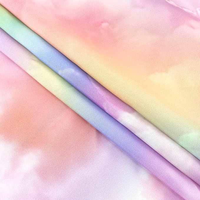 HVEST Rainbow Cloud Tapestry, Polyester Wall Art, Rainbow and Pink Cloud with Glow Sunshine in Pastel Sky, Aesthetic Nature Landscape, Bedroom Living Room Decor, 60x40 Inches