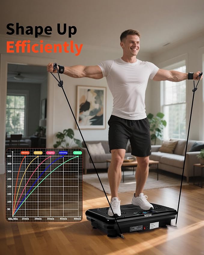 Shake Plate Vibration Exercise Machine for Lymphatic Drainage Massager & Weight Loss, 400 lbs Capacity Whole Body Vibrating Plate Workout for Women and Men