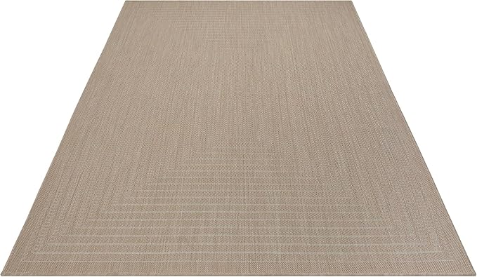 Adiva Rugs Outdoor Indoor Area Rug, Weather Resistant, Easy to Clean, Stain Resistant Floor Mat for Dining Room, Backyard, Deck, Patio (Natural Beige, 2' x 3')