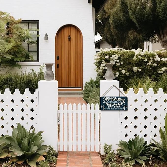 No Soliciting Sign for House Door Funny Do Not Ring Doorbell Sign for Home Front Door Seriously Don't Knock Or Ring Doorbell Don't Make It Weird Wooden Yard Signs 12x6 Inch