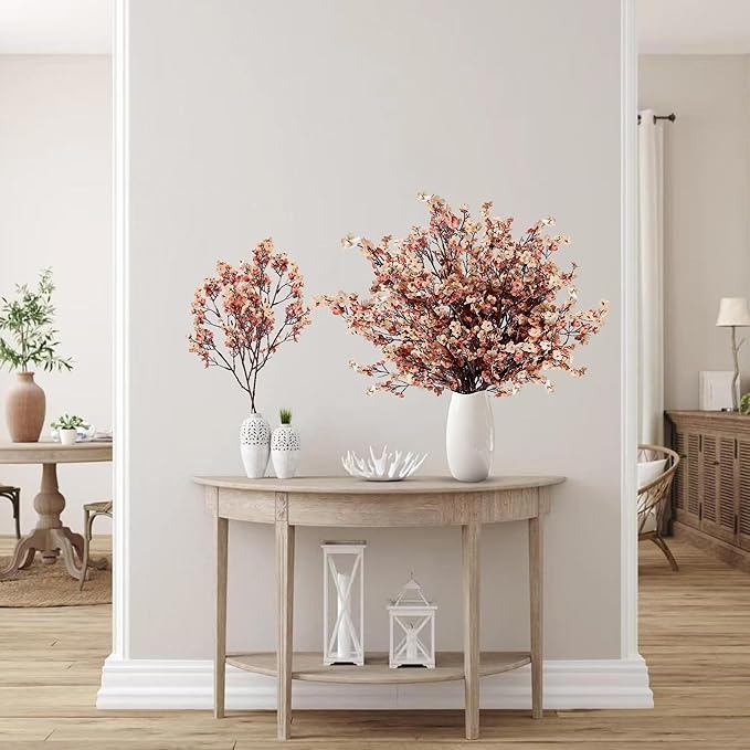 Sggvecsy 15 Pcs Babys Breath Artificial Flowers Gypsophila Bouquets Bulk Real Touch Fake Silk Flowers for Home DIY Floral Arrangement Table Centerpiece Fall Thanksgiving Autumn Decoration (Mixed)