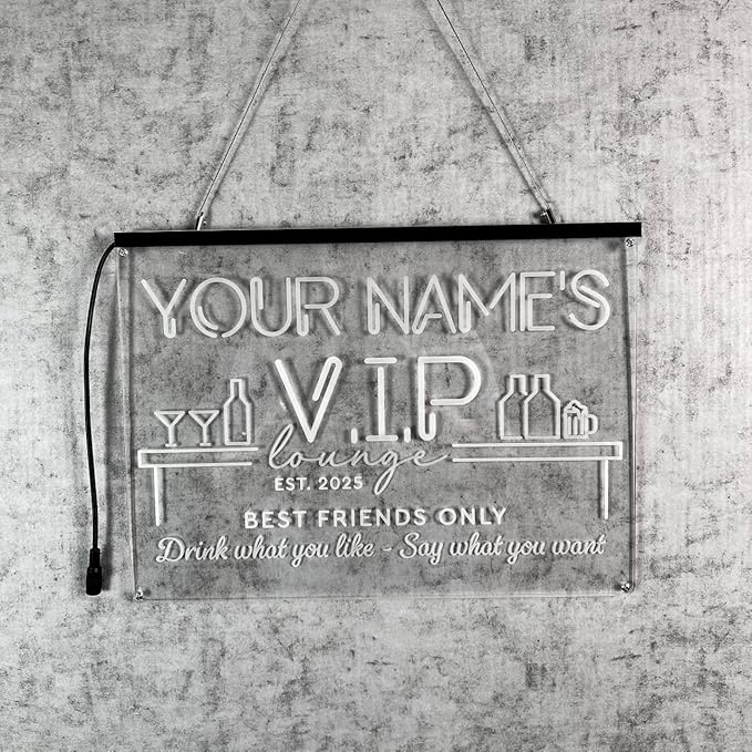 Personalized Bar Signs with Your Name for home wall light up with personalized pub name, man cave accessories, beer themed neon customizable lighted sign
