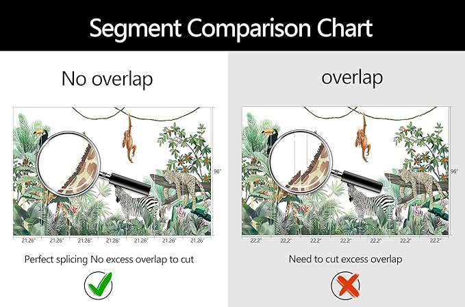 WFBHUA-Kids Safari Wallpaper Tropical Jungle Botanical Leaf Wall Mural for Nursery Boys Bedroom Girls Bedroom Playroom (Not Peel and Stick)