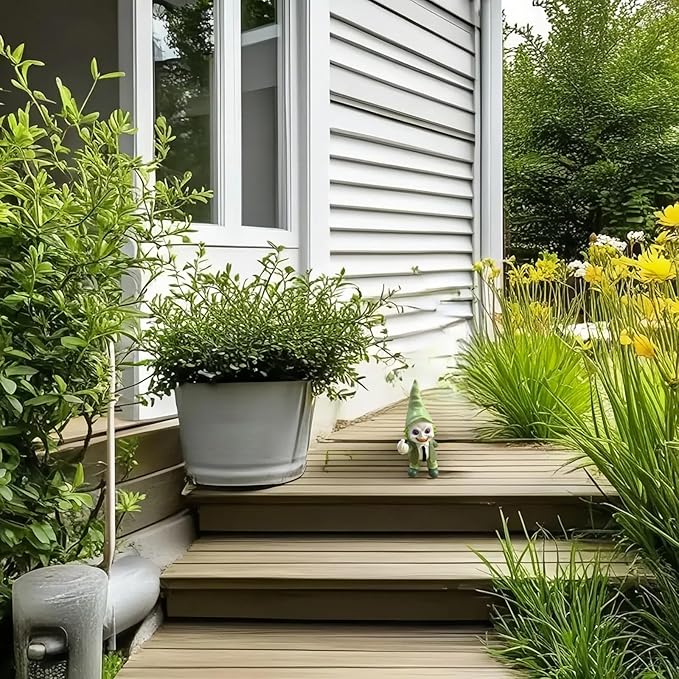 Halloween Decor Funny Garden Gnomes, Middle Fidget Gnome Statue Horror Movie Gnome Creepy Outdoor Decor for Haunted House Lawn Table Decoration (5.5in, Green)