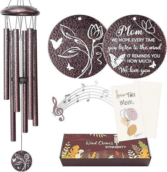 Gifts for Mom, 25''Wind Chimes, Mother Birthday Gifts for mom from Daughter Son, Mothers Day, Thanksgiving, Christmas Day Gift Ideas for Love Rreminder