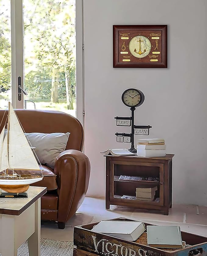 SAILINGSTORY Nautical Wall Decor Knot Board Frame Maritime Decor Coastal Anchor Decor