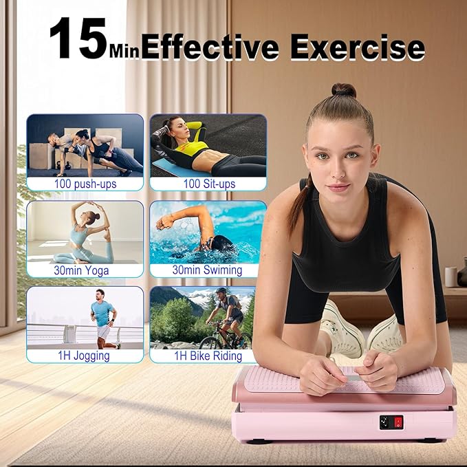 HOTWAVE Vibration Plate Exercise Machine for Lymphatic Drainage, Power Vibrating Plates Platform for Weight Loss - Whole Body Shaker Vibration Plate Machine Home Gym Shaping Fitness Workout