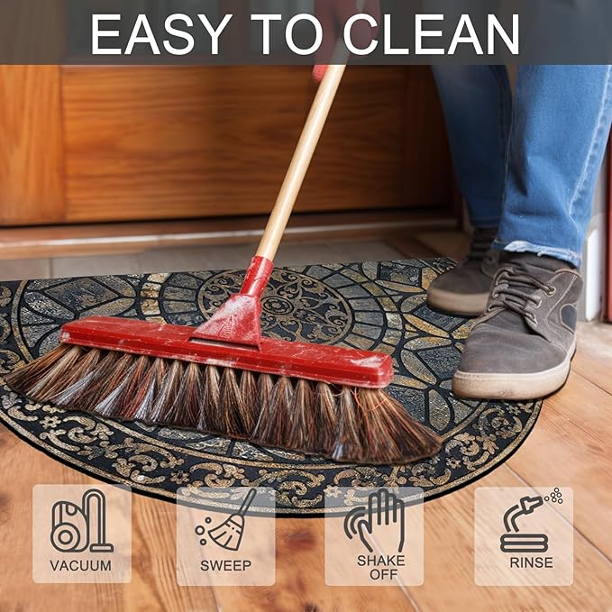 CHICHIC Entrance Door Mat Large 24 x 36 Inch Entry Way Doormat Front Door Rugs Outdoors Heavy Duty Welcome Mat Non Slip Rubber Back Low Profile for Garage, Patio, High Traffic Area, Grey