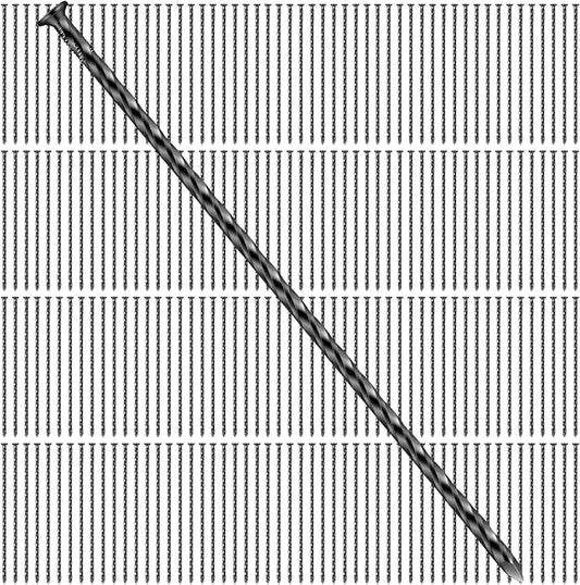 200 Pcs Metal Nails 8 Inch Artificial Spikes Galvanized Spiral Landscape Stakes Edging Spikes Garden Stakes for Fake Landscaping Grass Ground Lawn(Black)
