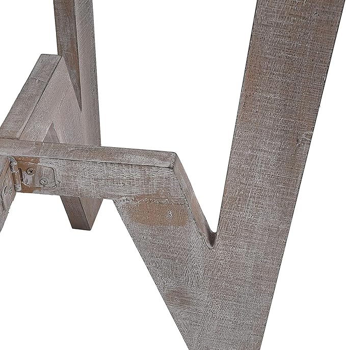 Rustic Farmhouse end Table with Storage Shelf, French Country Accent Side Table for Family, Dinning or Living Room, Small Spaces, Modern, Round, Vintage Grey Finish