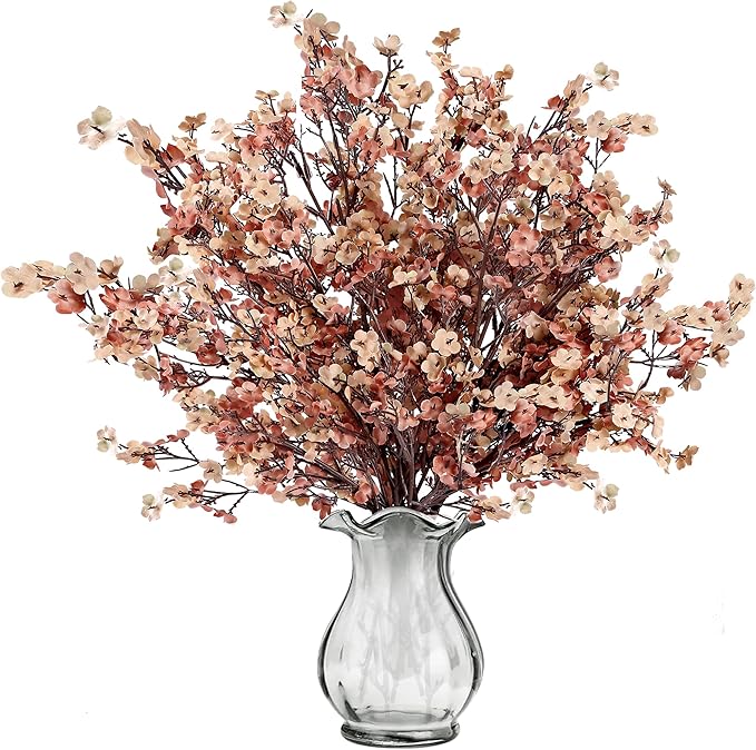 Sggvecsy 15 Pcs Babys Breath Artificial Flowers Gypsophila Bouquets Bulk Real Touch Fake Silk Flowers for Home DIY Floral Arrangement Table Centerpiece Fall Thanksgiving Autumn Decoration (Mixed)