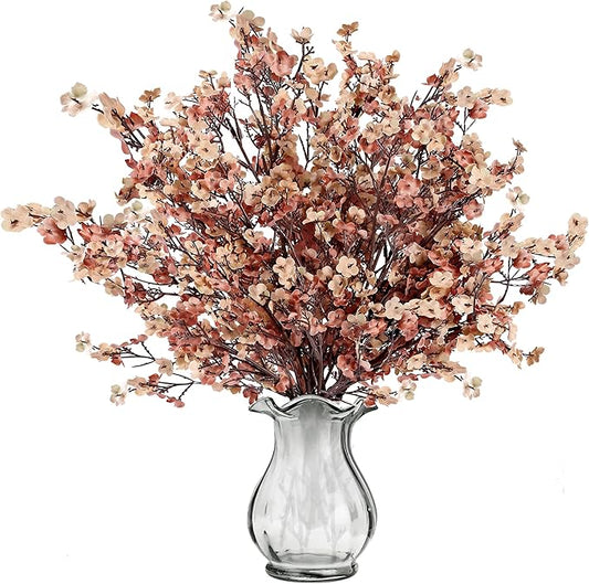 Sggvecsy 15 Pcs Babys Breath Artificial Flowers Gypsophila Bouquets Bulk Real Touch Fake Silk Flowers for Home DIY Floral Arrangement Table Centerpiece Fall Thanksgiving Autumn Decoration (Mixed)