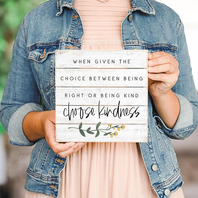 Simply Said, INC Perfect Pallet Petites 8" x 8" x 1" Rustic Wood Sign - Choose Kindness