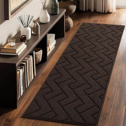 hicorfe Indoor Doormat,Front Back Door Mat Rubber Backing Non Slip Door Mats 20"x59" Absorbent Resist Dirt Entrance Doormat Inside Floor Mats Entryway Washable Low-Profile for Patio,Garden(Coffee)