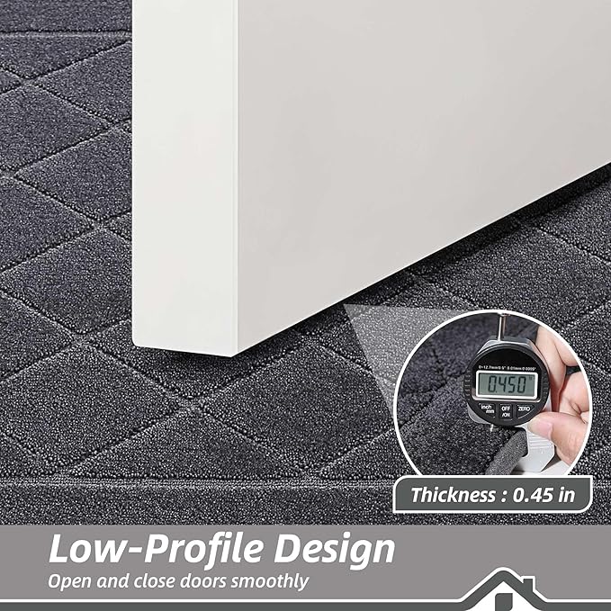 BEQHAUSE Dirt Trapper Door Mat 32" x 48", Doormat Non-Slip Entryway Rugs Washable, Dog Door Mat Stain Resistant and Absorbent Welcome Floor Mat for Front Back Door, Muddy Wet Shoes & Paws, Dark Grey