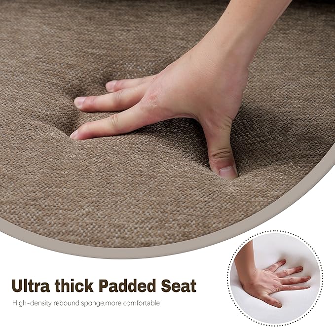 Modern Accent Chairs Set of 2 for Living Room Mid Century Arm Chairs Upholstered Bedroom Chairs Comfy Lounge Chairs with Solid Wood Frame, Dark Brown