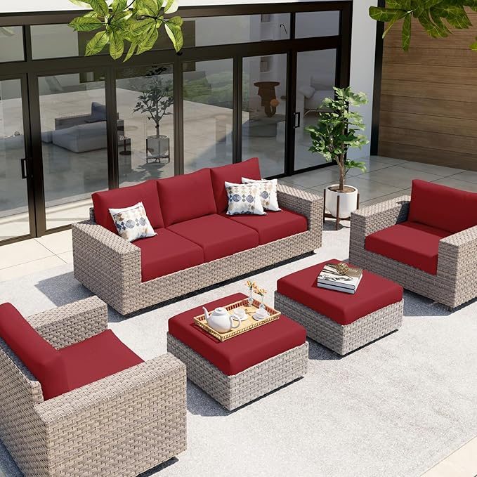 hyha Waterproof Couch Cushion Covers, Sectional Sofa Slipcovers Washable, L Shape Chaise Dog Couch Covers for Sectional Sofa, Universal Furniture Protector (1 Piece for Chaise XL, Wine Red)