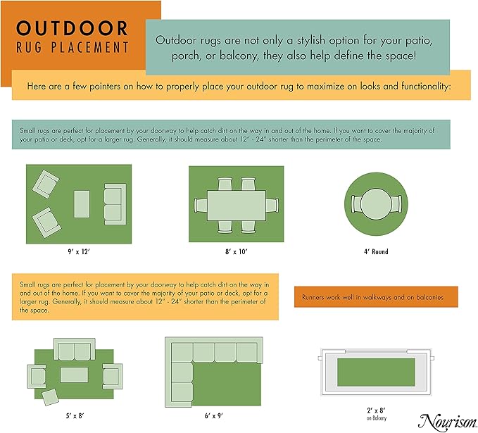 Nourison Positano Indoor-Outdoor Beige 4' x 6' Area Rug, Easy Cleaning, Non Shedding, Bed Room, Living Room, Dining Room, Backyard, Deck, Patio (4x6)