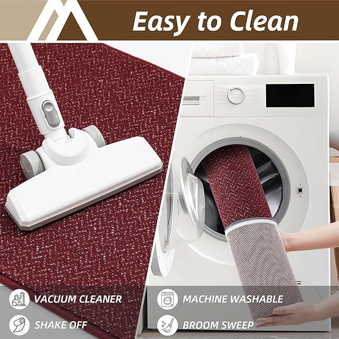 COSY HOMEER-Door-Mat 20" x 32" Non Slip Absorbent Entryway Rugs Dirt Trapper Doormats Washable Entrance Mats Low Pile Welcome Floor Mat for Front Back Door and Entry Mats,Red