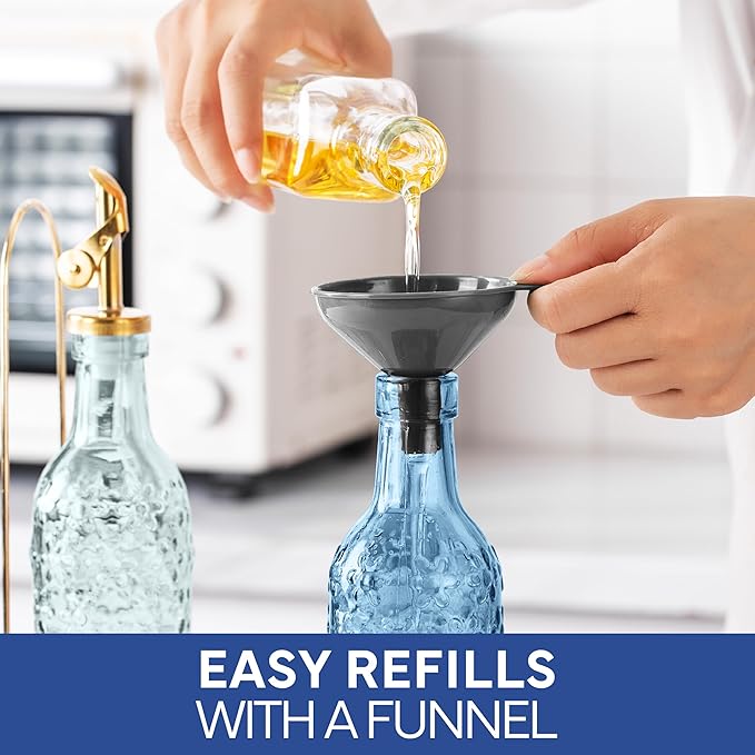 COOK WITH COLOR Glass Olive Oil Bottle Dispenser - 2 Pack- 17oz Oil and Vinegar Cruet - Olive Oil Carafe Decanter for Kitchen