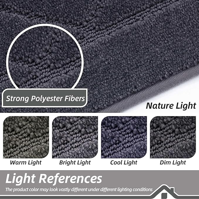 BEQHAUSE Dirt Trapper Door Mat 36" x 60", Doormat Non-Slip Entryway Rugs Washable, Dog Door Mat Stain Resistant and Absorbent Welcome Floor Mat for Front Back Door, Muddy Wet Shoes & Paws, Dark Grey