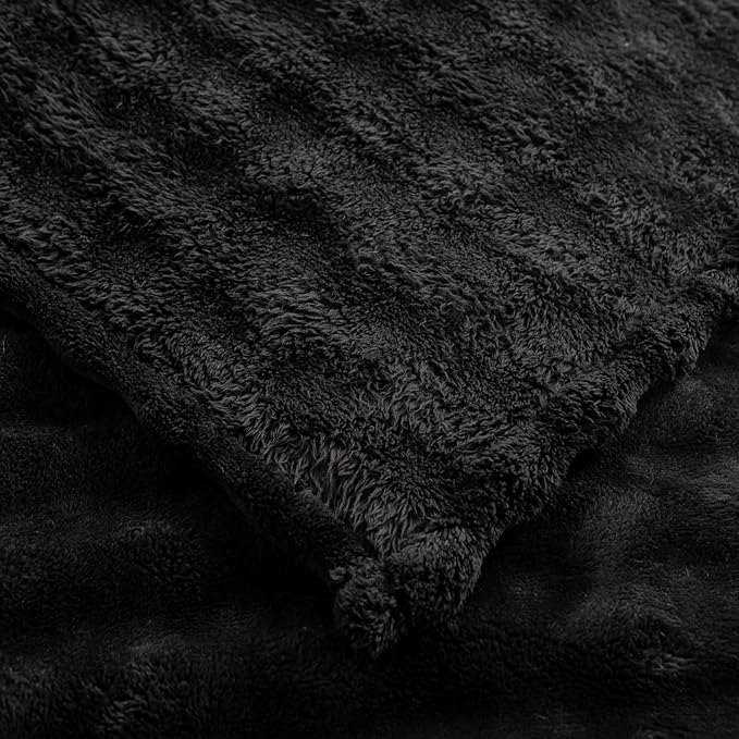 YUSOKI Luxury 3D Bubble Throw Blanket 3.1lb,All Ages,Home Decoration, (Black,60 * 80inches)