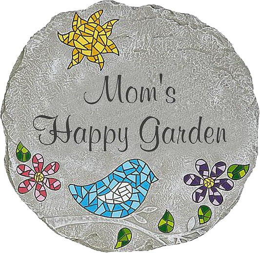 Let's Make Memories Personalized Mosaic Garden Stone - for Grandma, Mom - Large Stone - Personalize Message