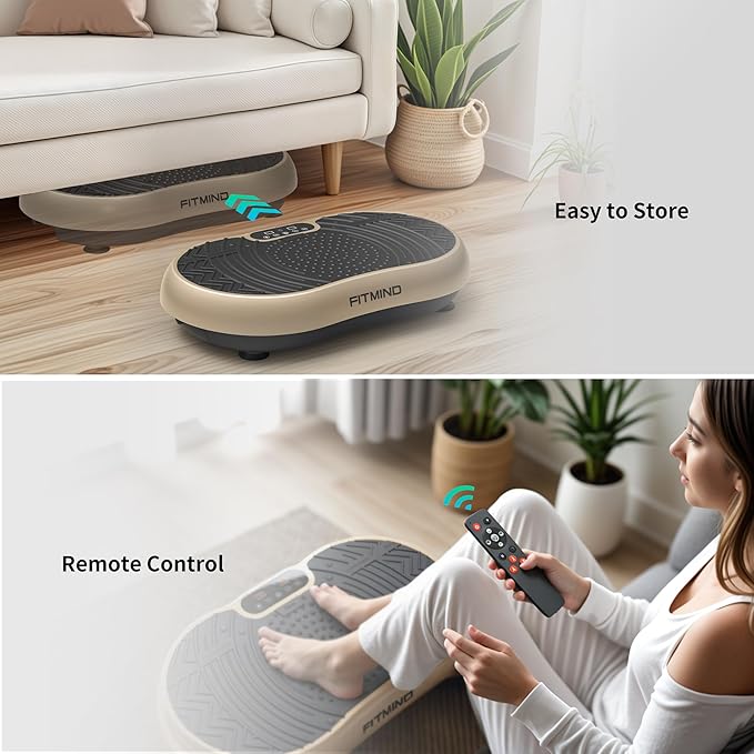 Vibration Plate Exercise Machine, 24" x 14" Extra-Large Vibration Plate for Lymphatic Drainage, Vibration Plates for Weight Loss, Relaxing, Recovery