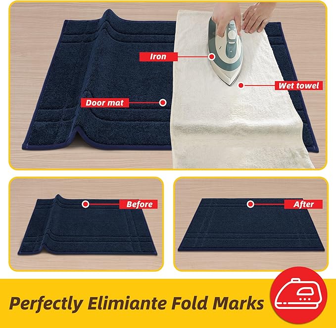 JSEI Entryway Rugs Doormat 32"x48", Non-Slip Dirt Trapper Door Mats Indoor, Washable Absorbent and Stain Resist Welcome Floor Mat for Front Door, Dog Door Mat, Muddy Wet Shoes & Paws, Navy Blue