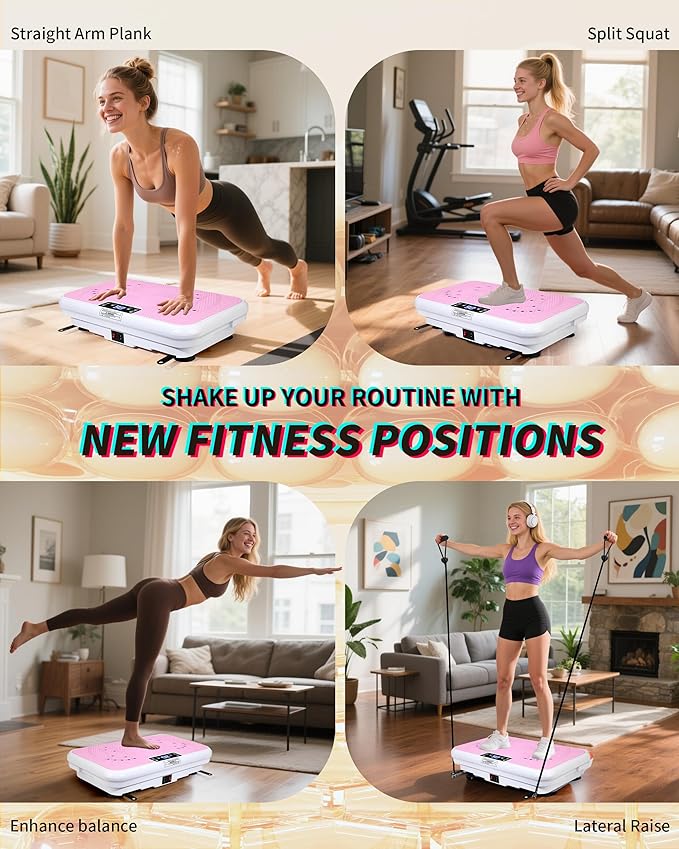 Shake Plate Vibration Exercise Machine for Lymphatic Drainage Massager & Weight Loss, 400 lbs Capacity Whole Body Vibrating Plate Workout for Women and Men