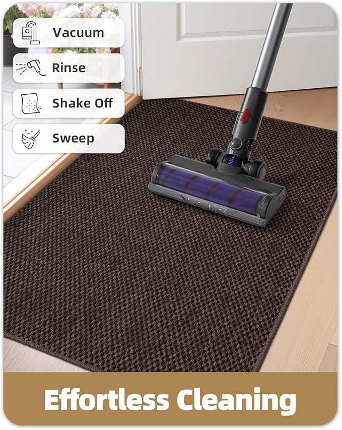 Color&Geometry Front Door Mat Indoor 24"x40", Rugs for Entryway, Non Slip Washable Low-Profile Inside, Entry Mat Entry Rug Door Mat Indoor Entrance, Brown (Rolled-up NO Creases)