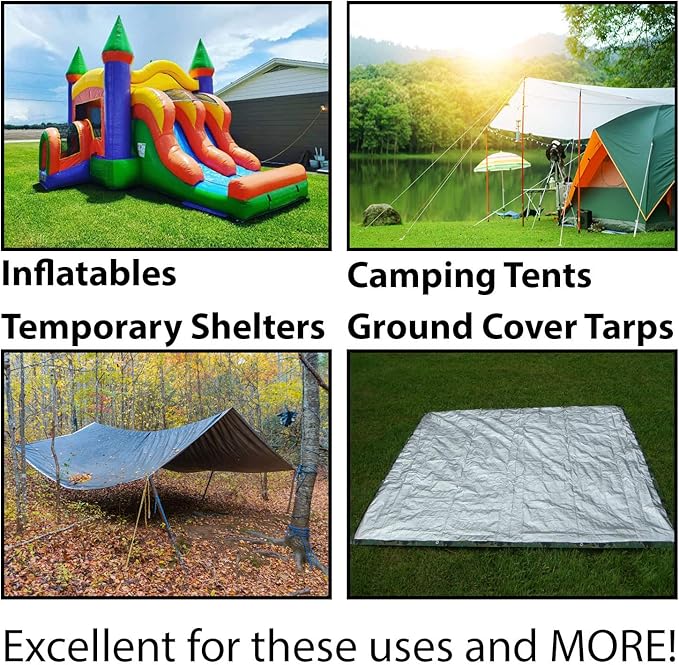 Steel Tent Stakes Heavy Duty Ground Stake, Metal Stakes to Anchor Commercial Inflatables, Outdoor Camping Canopy, Fence, Garden Tent Accessories, 1" Diameter x 18" Length, 4 Pack