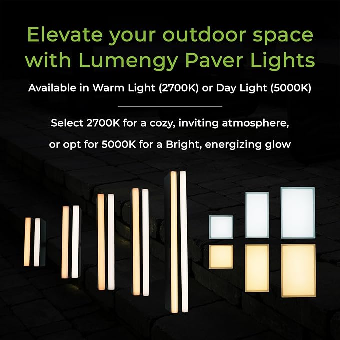 LUMENGY Paver Light 6×9 Inch, (5.82 inch X 8.85 inch) Glare-Free 5000K Brick Lighting for Paver Driveways, Pathways, Patios & Garden,12V, Waterproof & Drive-Over Rated