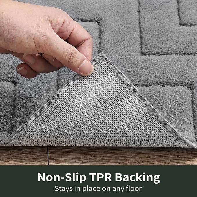 Stiio Dirt Trapper Door Mat 34x59 Inches, Front Doormat Indoor Outdoor Entrance Low Pile, All-Season, All-Weather Absorbent Entry Rug, Washable Non Slip Rug for Entryway, Grey