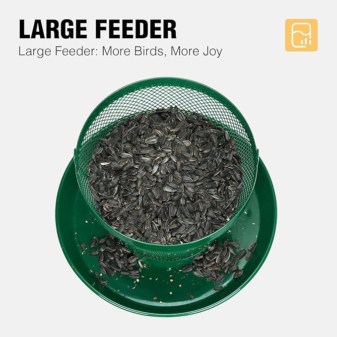 Veehoo Bird Feeders for Outdoors Hanging-Cardinal Bird Feeder with Weatherproof Dome, Wild Meta Finch Feeder for Outside 2.5 lbs Sunflower Seed Capacity, Green