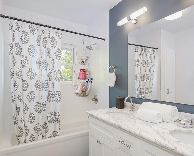 IBERG 3-Tier Fruit Basket Hanging Baskets for Storage - Kitchen Bathroom Organizer (Chrome)