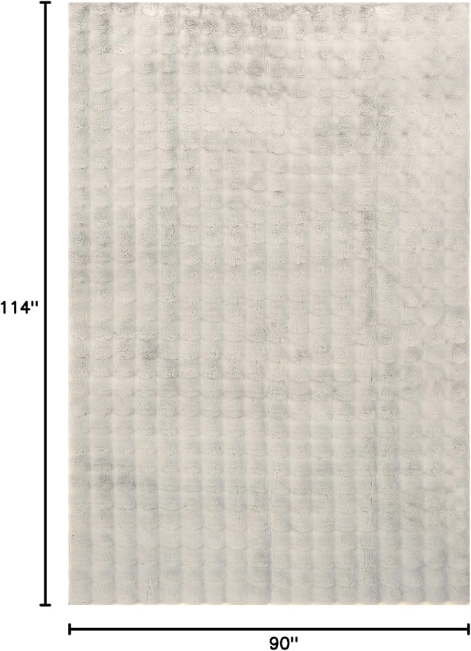 nuLOOM 7'6" x 9'6" Cozy Plush Area Rug, Machine Washable, Non-Slip, Soft Fluffy Shag Carpet for Living Room Bedroom Kids Room Nursery Home Decor, Jeni Grey