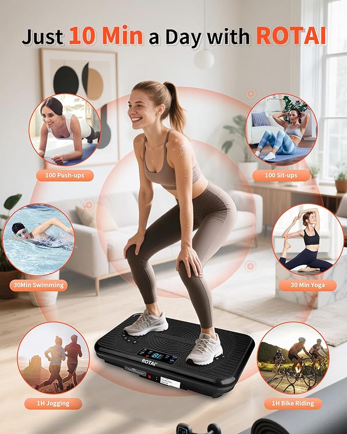 Shake Plate Vibration Exercise Machine for Lymphatic Drainage Massager & Weight Loss, 400 lbs Capacity Whole Body Vibrating Plate Workout for Women and Men