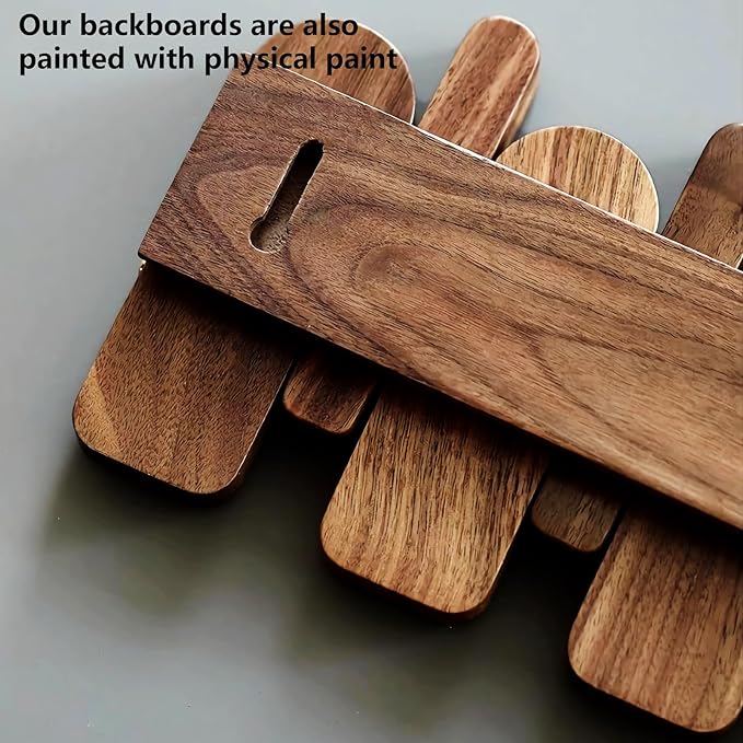 Wall Mounted Piano Key Hanger | Flip Style Hook | Entrance Wall Art Hook, Made of Oak Wood (3 Times Painted, 4 Times Polished) (Arc Walnut-Beech, 4Hooks)