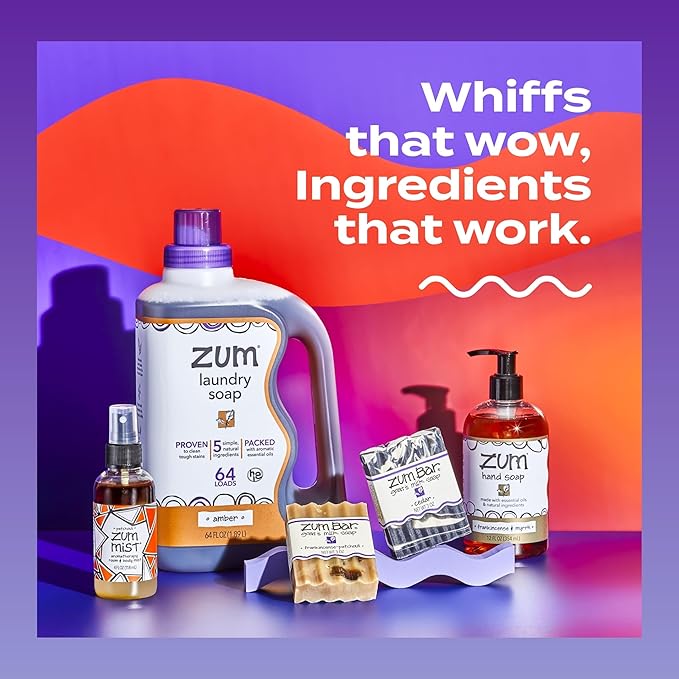 Zum Laundry Soap by Indigo Wild - Liquid, Plant-Based Soap with Baking Soda, Essential Oils, Coconut Oil & More - Wash Up to 64 Loads - Sweet Orange - 64 fl oz (2 Pack)