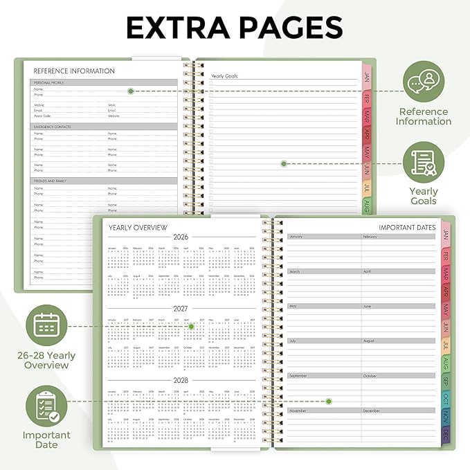 Planner 2026, 8.5" x 11" Monthly & Weekly Planner with Tabs, JAN - DEC 2026, Goal Setting & Time Management Organizer for Professionals & Students