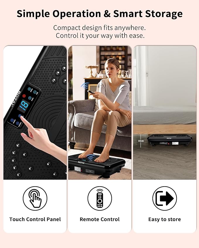 Shake Plate Vibration Exercise Machine for Lymphatic Drainage Massager & Weight Loss, 400 lbs Capacity Whole Body Vibrating Plate Workout for Women and Men