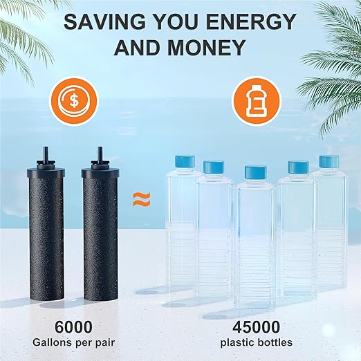 SKYSEN Water Filter Replacement for Berkey® BB9-2, Compatible with Berkey® Gravity Water Filter System.(wfr-4)