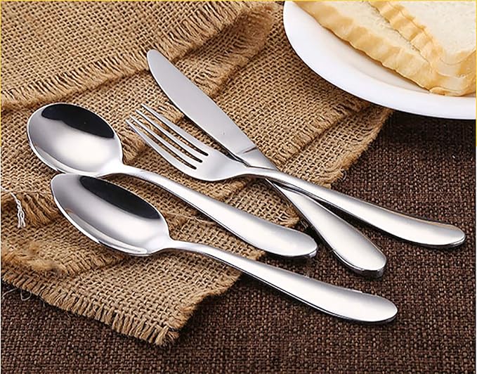 VANRA 4-Piece Children Spoons Round Stainless Steel Kids Dinner Spoons Child Silver Cutlery Set 5.8-inch (4 round spoons)
