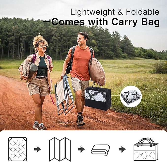 OLANLY Reversible Outdoor Rug 5x8 ft Clearance, Waterproof Outdoor Plastic Straw Rug with Interlacing Pattern, RV Mat for Patio, Camping, Balcony, Deck, Backyard, Black & White